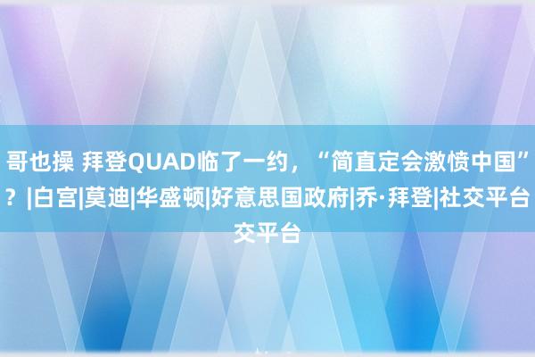 哥也操 拜登QUAD临了一约，“简直定会激愤中国”？|白宫|莫迪|华盛顿|好意思国政府|乔·拜登|社交平台