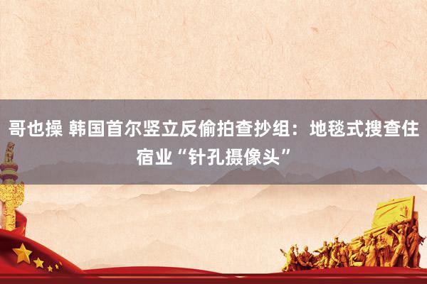 哥也操 韩国首尔竖立反偷拍查抄组：地毯式搜查住宿业“针孔摄像头”