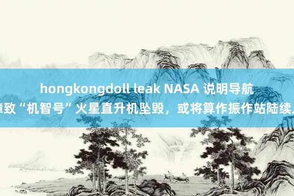 hongkongdoll leak NASA 说明导航故障致“机智号”火星直升机坠毁，或将算作振作站陆续入伍